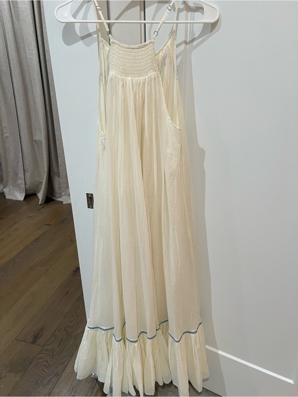 Free People Cream Maxi Dress with Pink & Green Embroidery - Picture 4 of 5